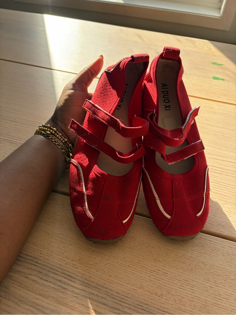 AL Duo Xi Women's Red Mary Jane Dress Shoes